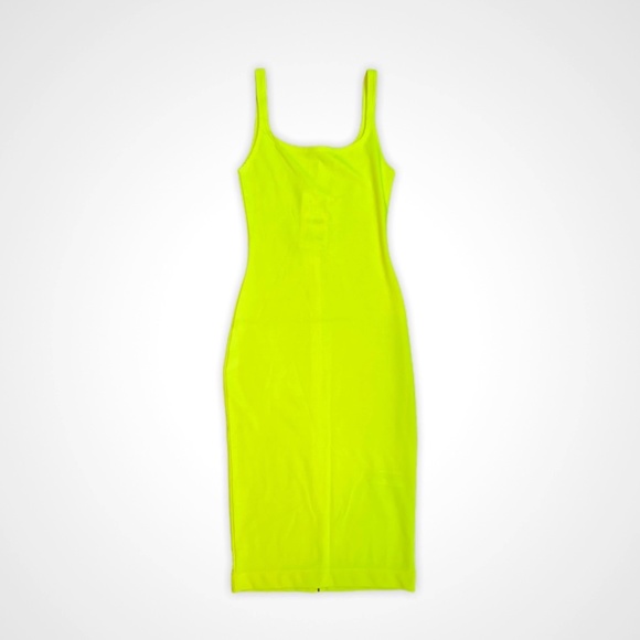 Zara Dresses & Skirts - Zara Neon Yellow Bodycon Dress Small